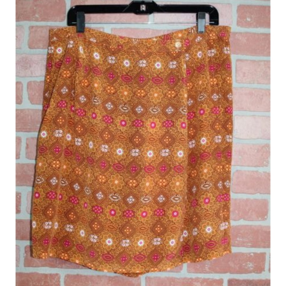 Diane Von Furstenberg Silk Golden Boho Wrap Skort